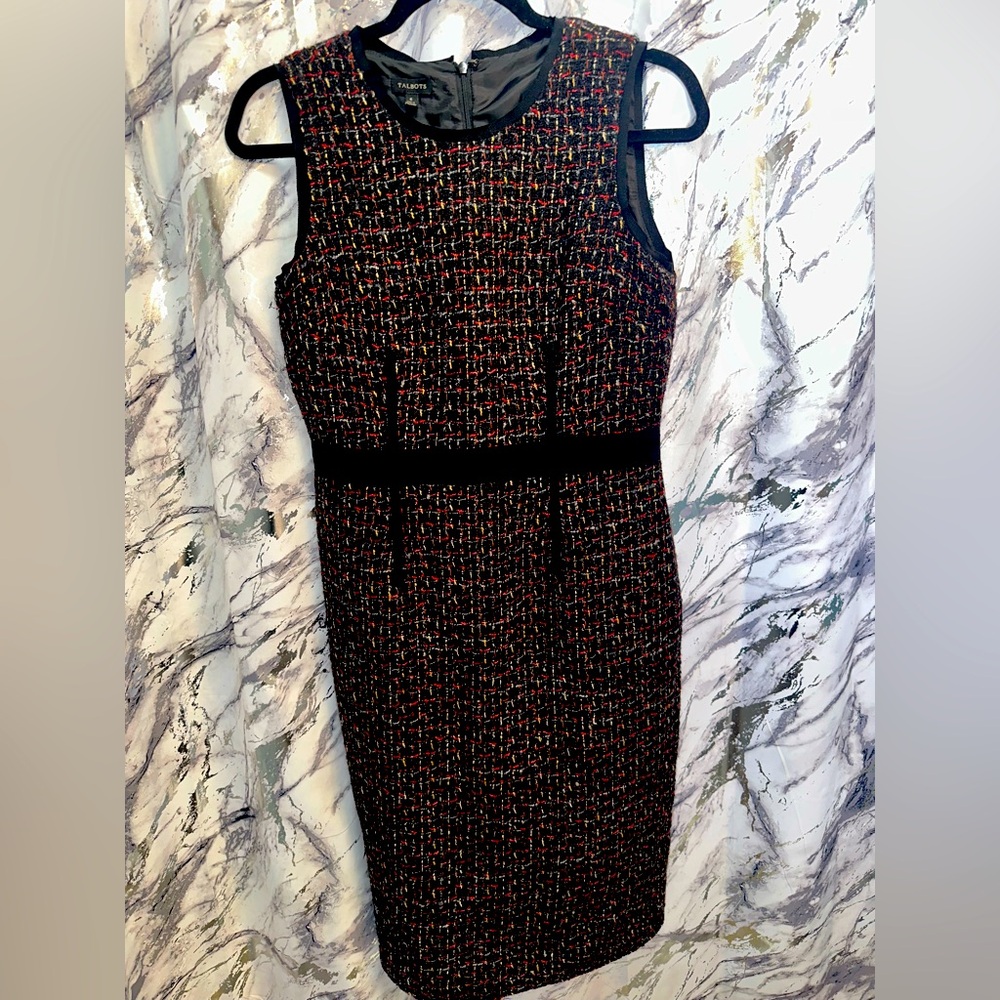 Vintage Talbots Knitted Multicolor mini Length slip dress women size 6